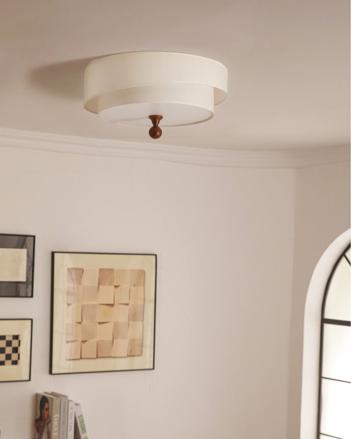 Layered Fabric Ceiling Light