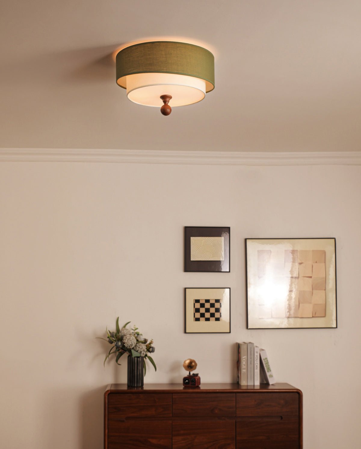Layered Fabric Ceiling Light
