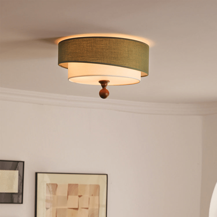 Layered Fabric Ceiling Light