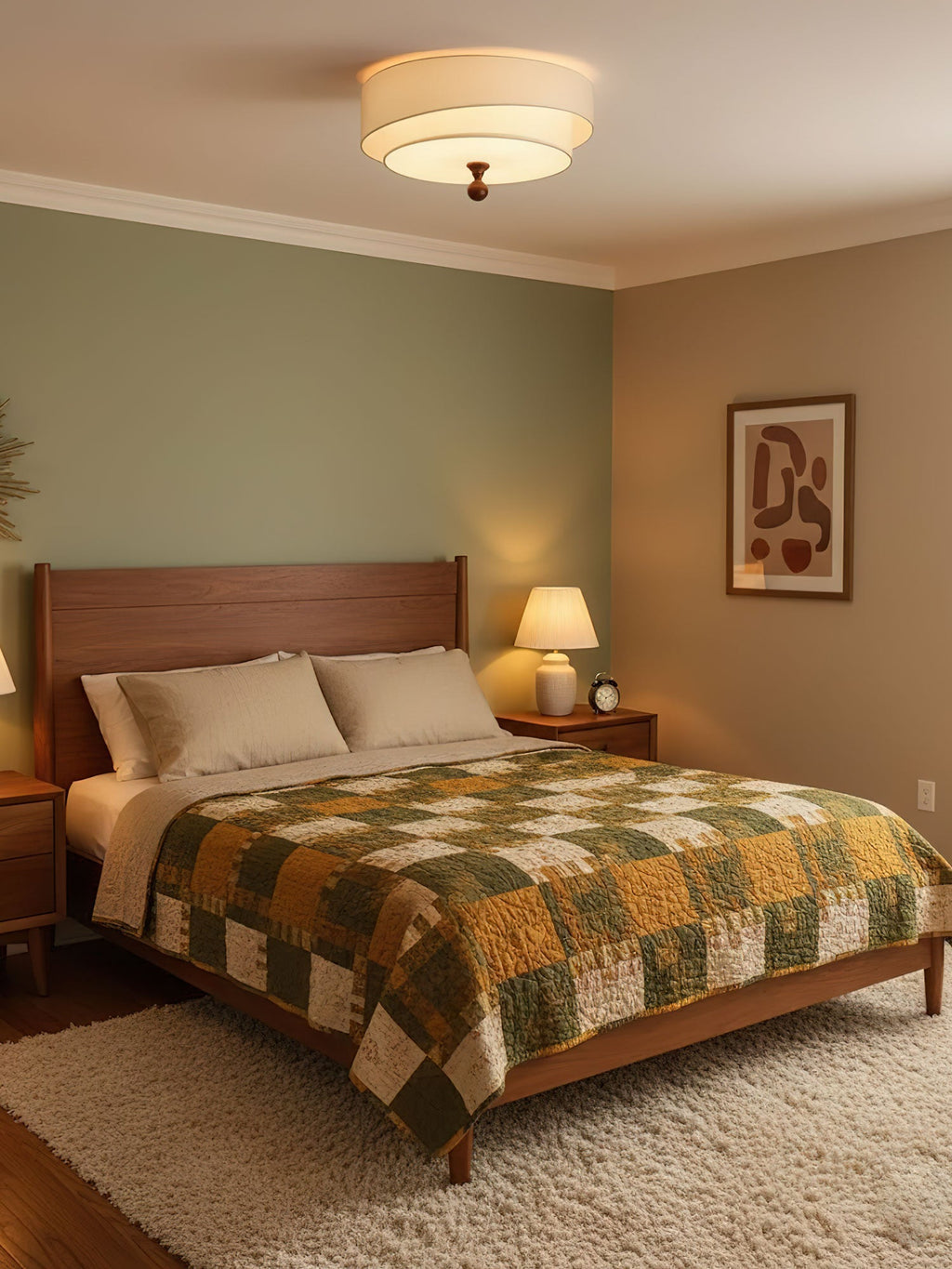 Layered Fabric Ceiling Light