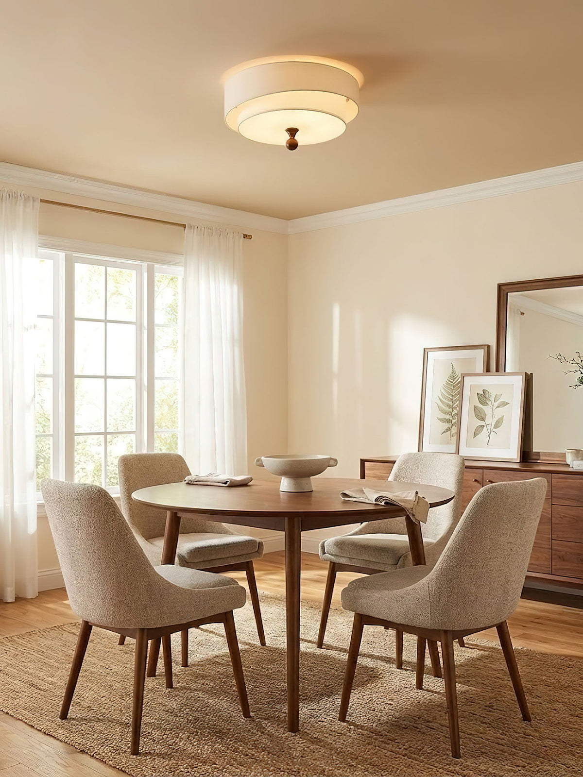 Layered Fabric Ceiling Light