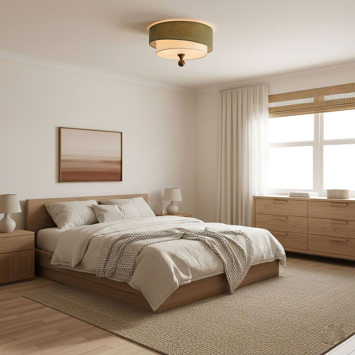 Layered Fabric Ceiling Light