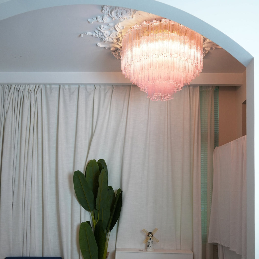 Tubes Pink Glass Ceiling Light