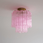 Fiora Pink Glass Ceiling Lamp