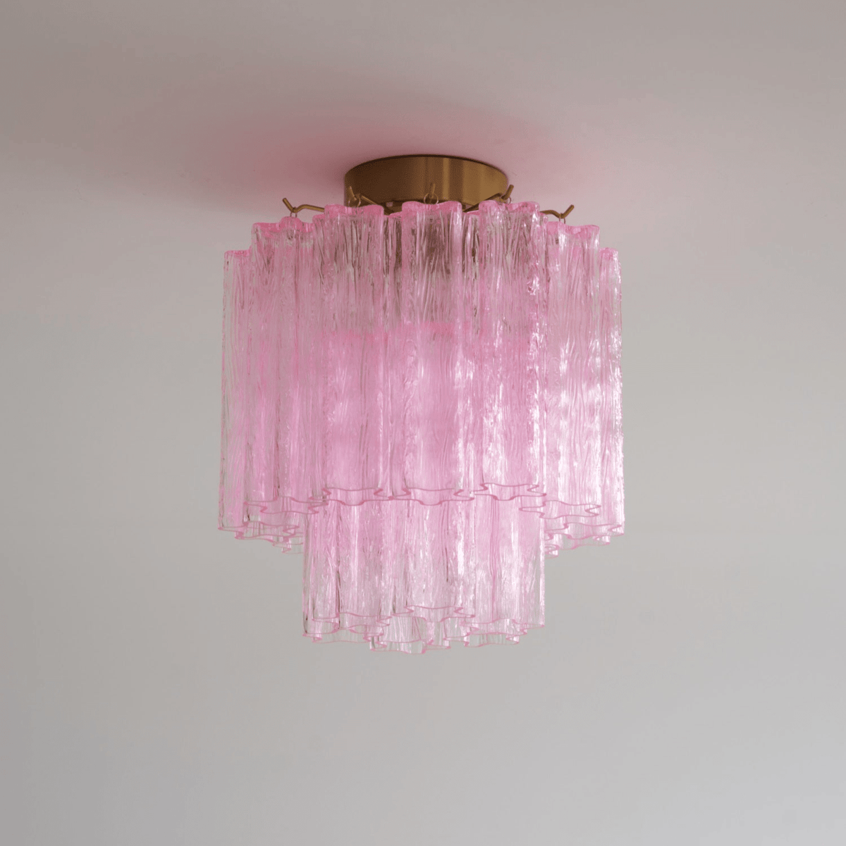 Fiora Pink Glass Ceiling Lamp