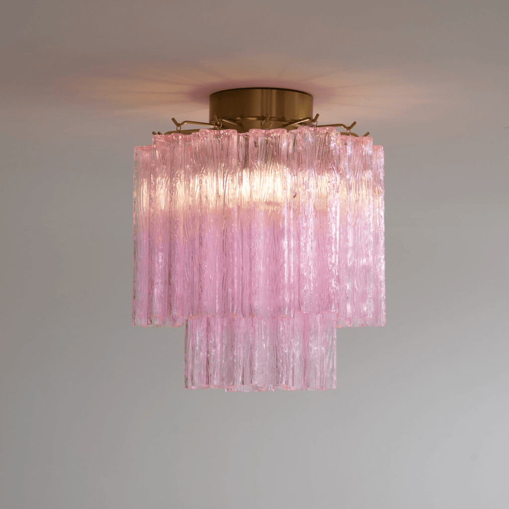 Fiora Pink Glass Ceiling Lamp