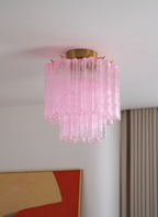 Fiora Pink Glass Ceiling Lamp