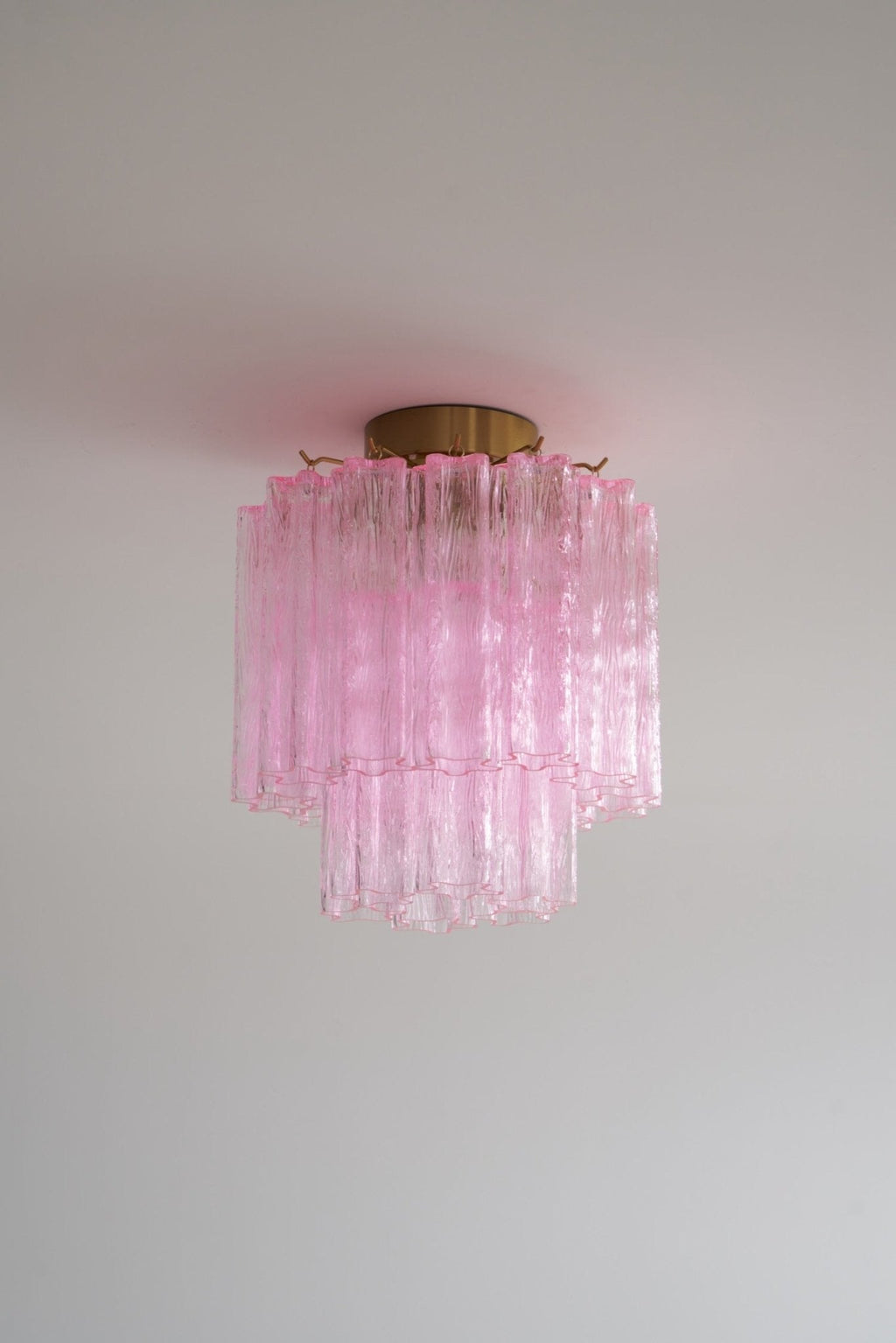 Fiora Pink Glass Ceiling Lamp