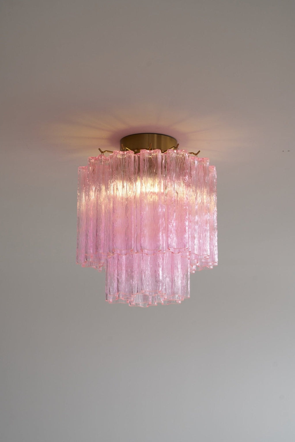 Fiora Pink Glass Ceiling Lamp