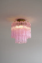 Fiora Pink Glass Ceiling Lamp