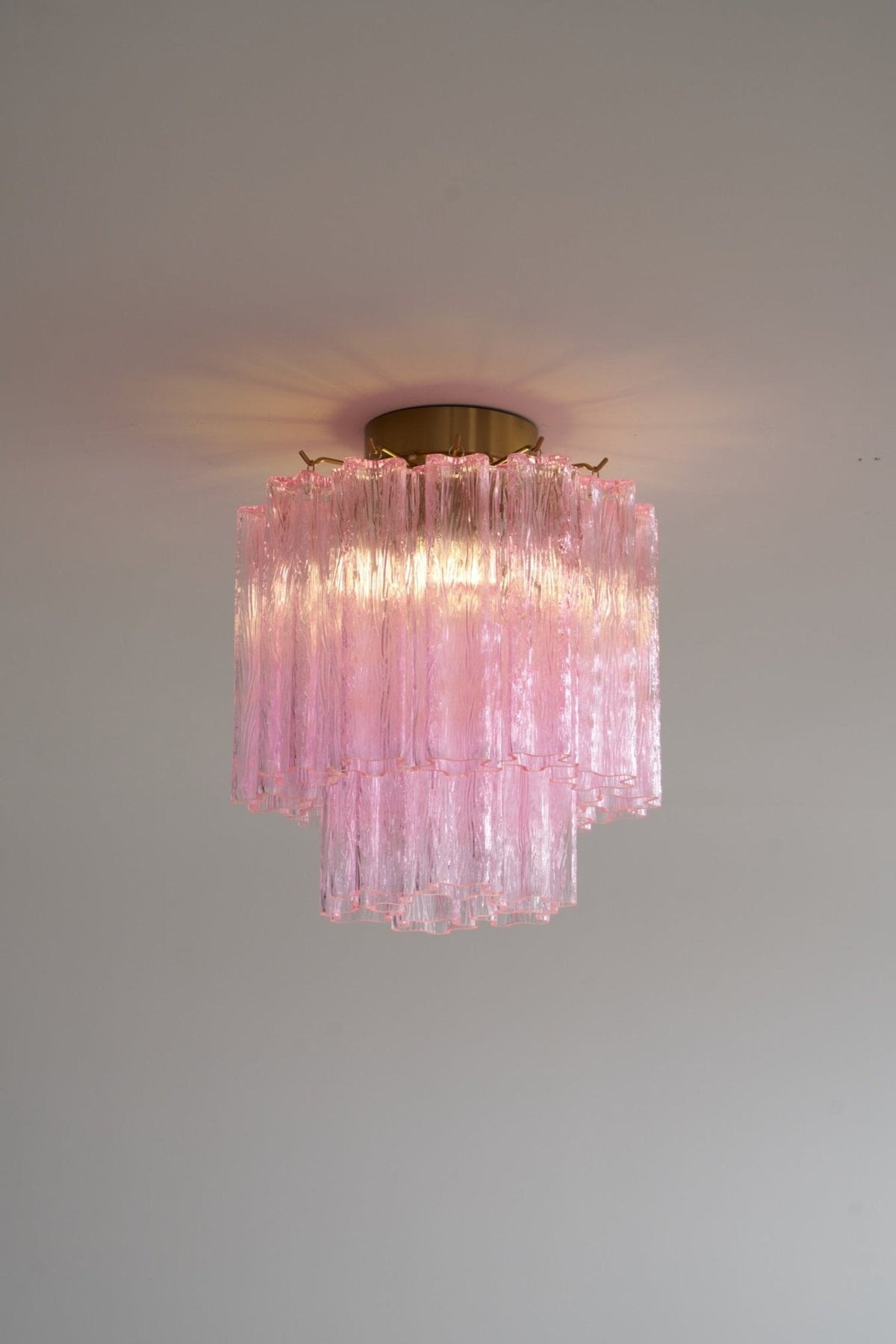 Fiora Pink Glass Ceiling Lamp
