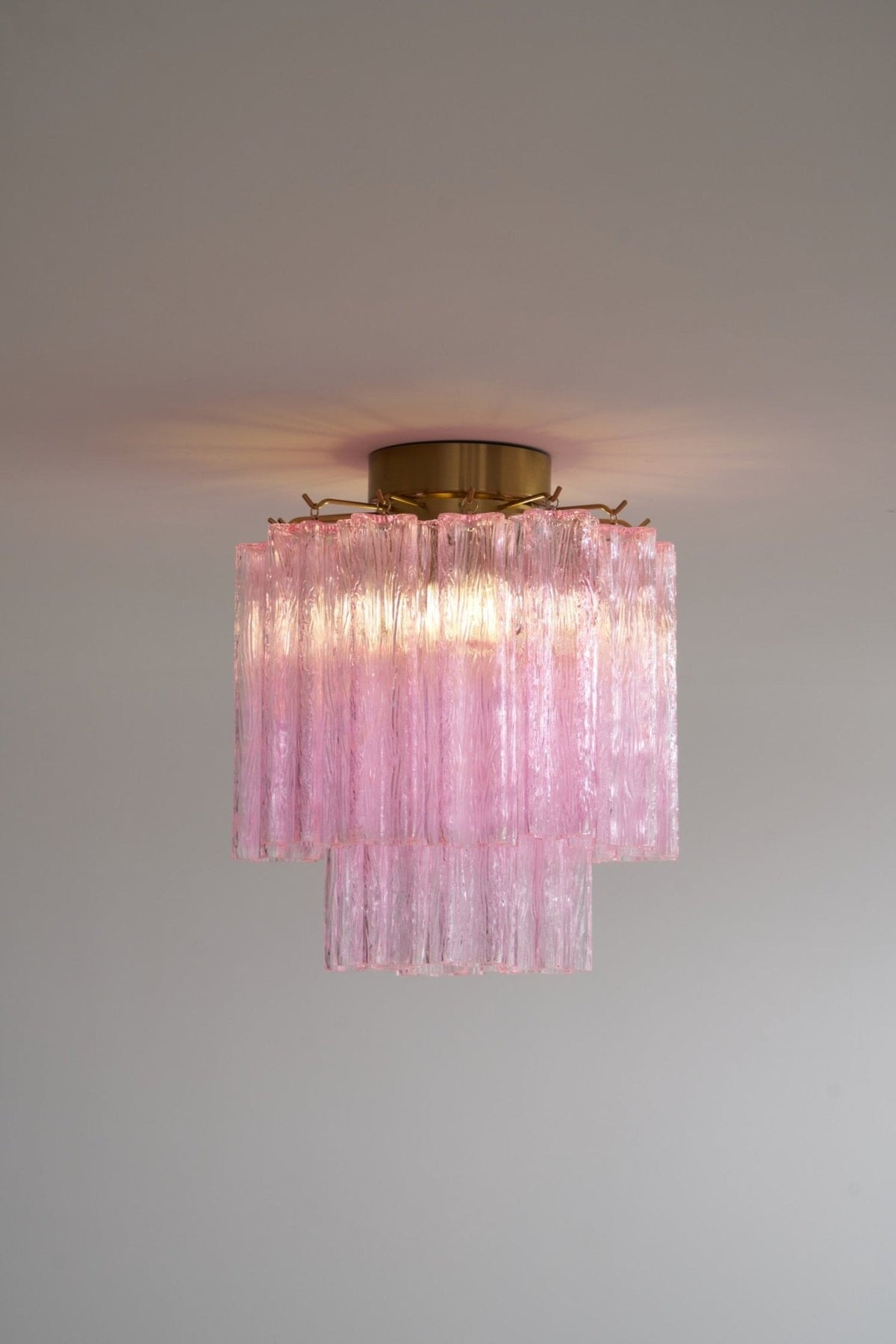Fiora Pink Glass Ceiling Lamp