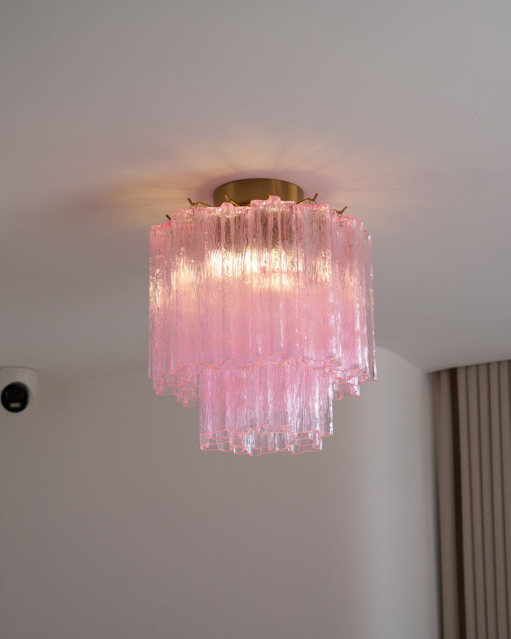 Fiora Pink Glass Ceiling Lamp