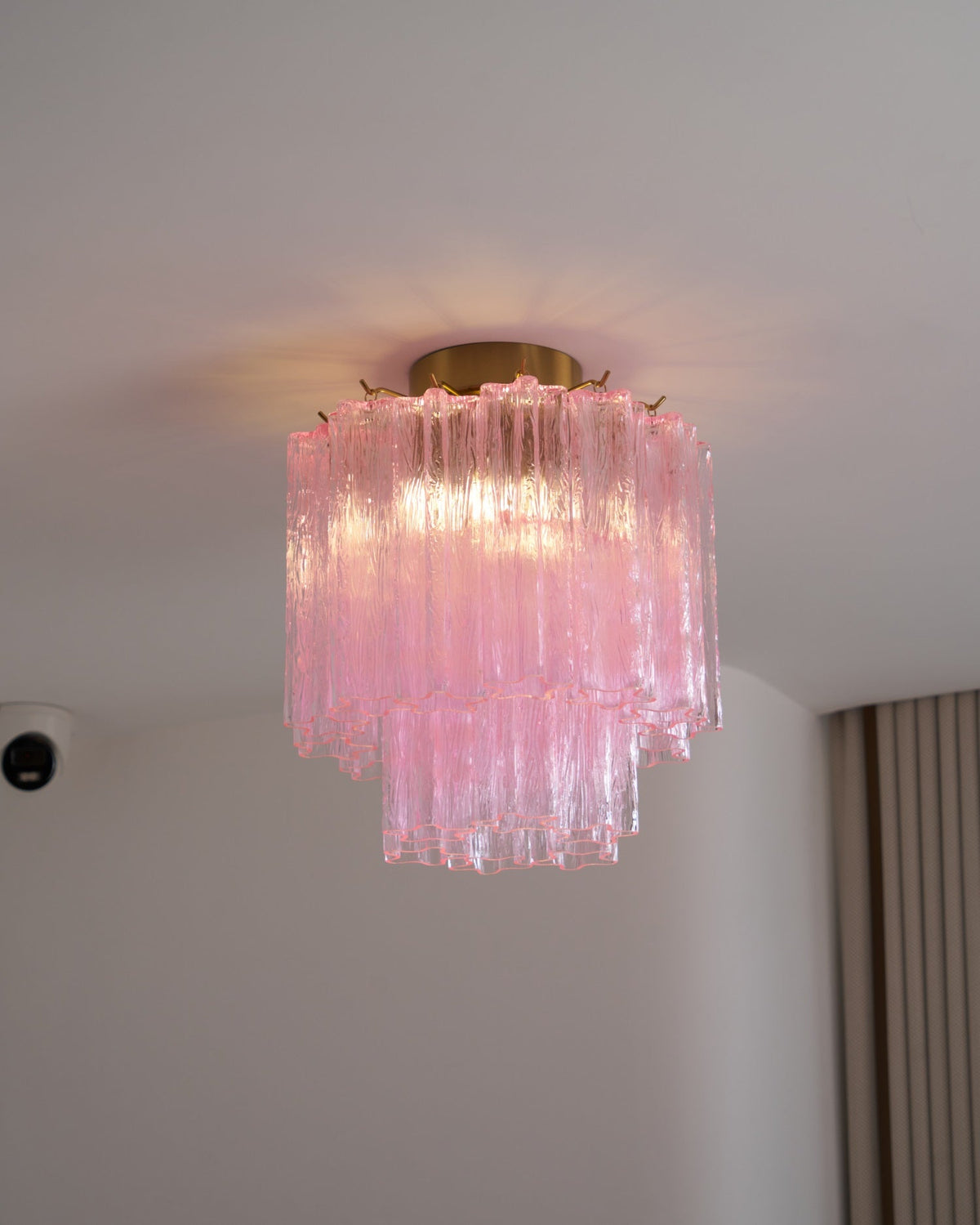 Fiora Pink Glass Ceiling Lamp