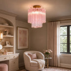 Fiora Pink Glass Ceiling Lamp