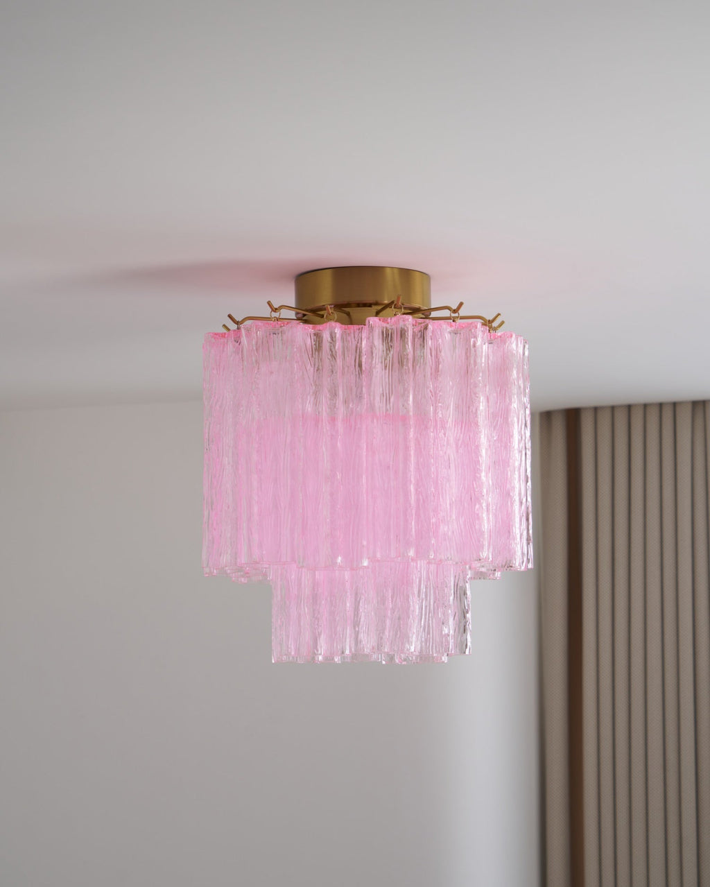 Fiora Pink Glass Ceiling Lamp
