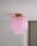 Fiora Pink Glass Ceiling Lamp
