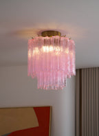 Fiora Pink Glass Ceiling Lamp