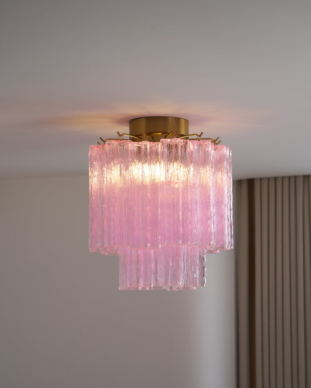 Fiora Pink Glass Ceiling Lamp