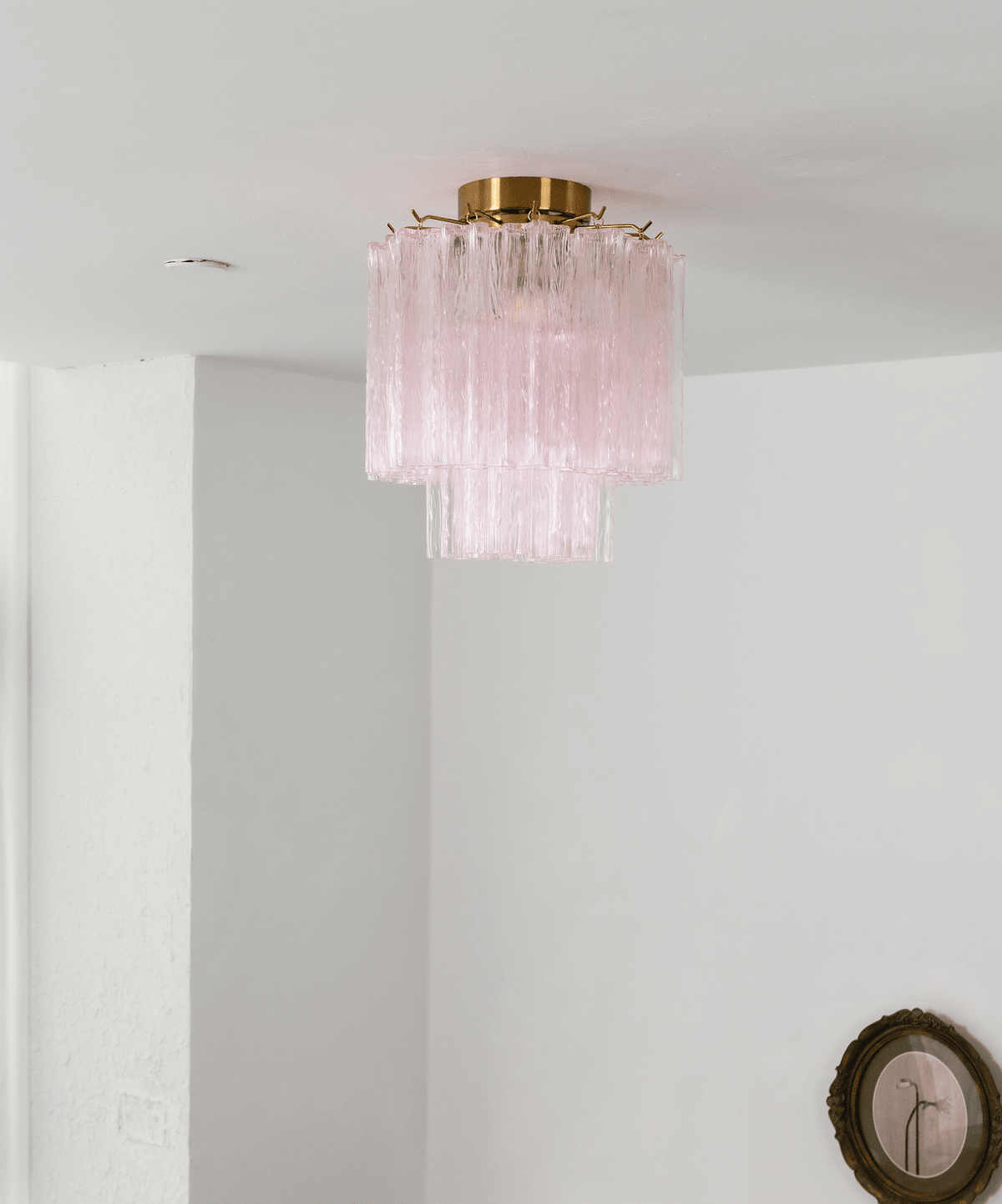 Fiora Pink Glass Ceiling Lamp