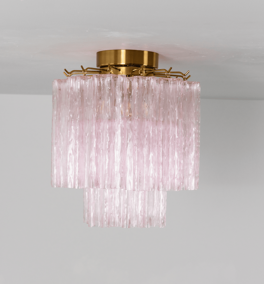 Fiora Pink Glass Ceiling Lamp