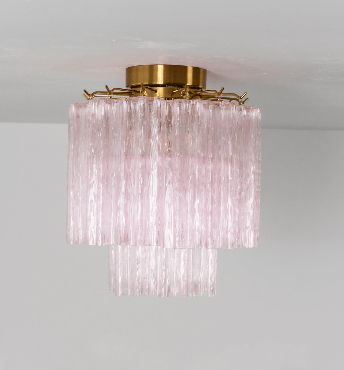 Fiora Pink Glass Ceiling Lamp