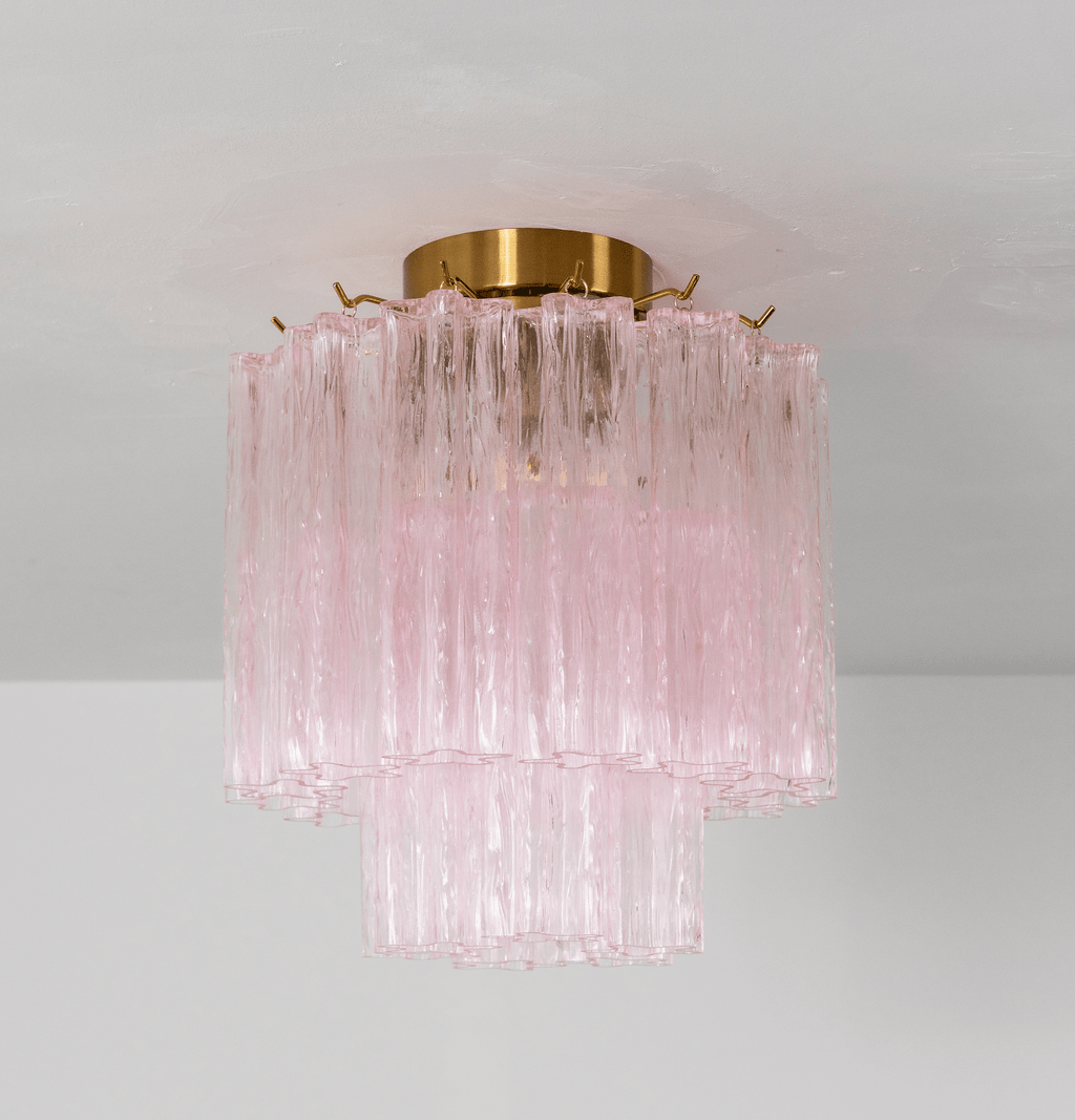 Fiora Pink Glass Ceiling Lamp
