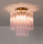 Fiora Pink Glass Ceiling Lamp