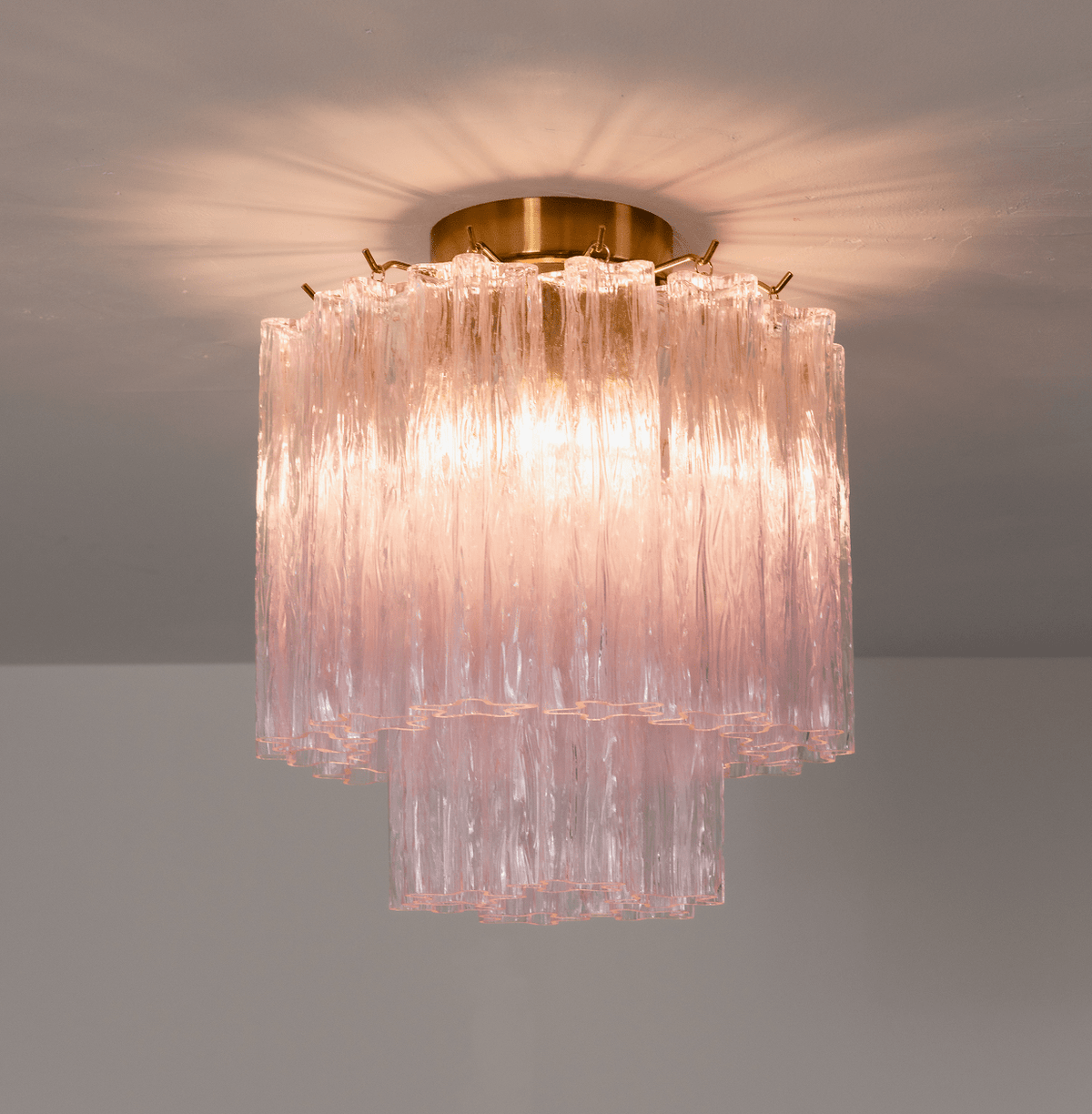 Fiora Pink Glass Ceiling Lamp