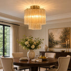 Fiora Pink Glass Ceiling Lamp