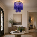 Fiora Pink Glass Ceiling Lamp
