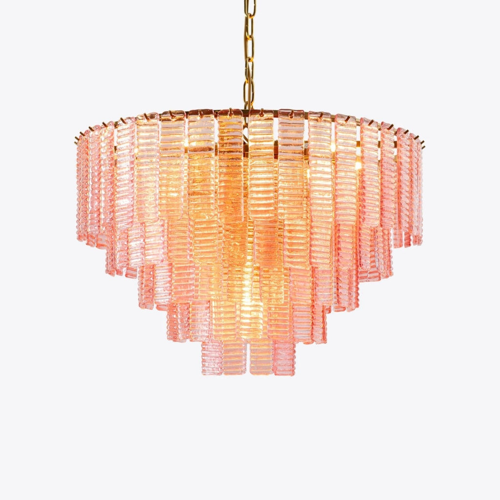 Opalora Pink Glass Chandelier