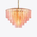 Opalora Pink Glass Chandelier