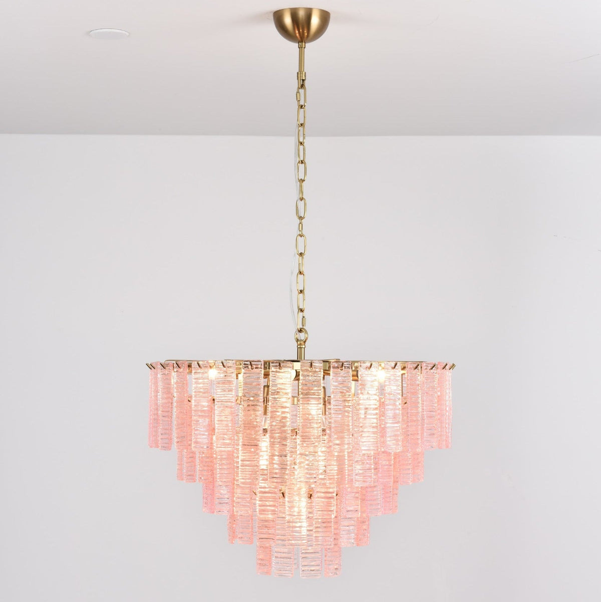 Opalora Pink Glass Chandelier