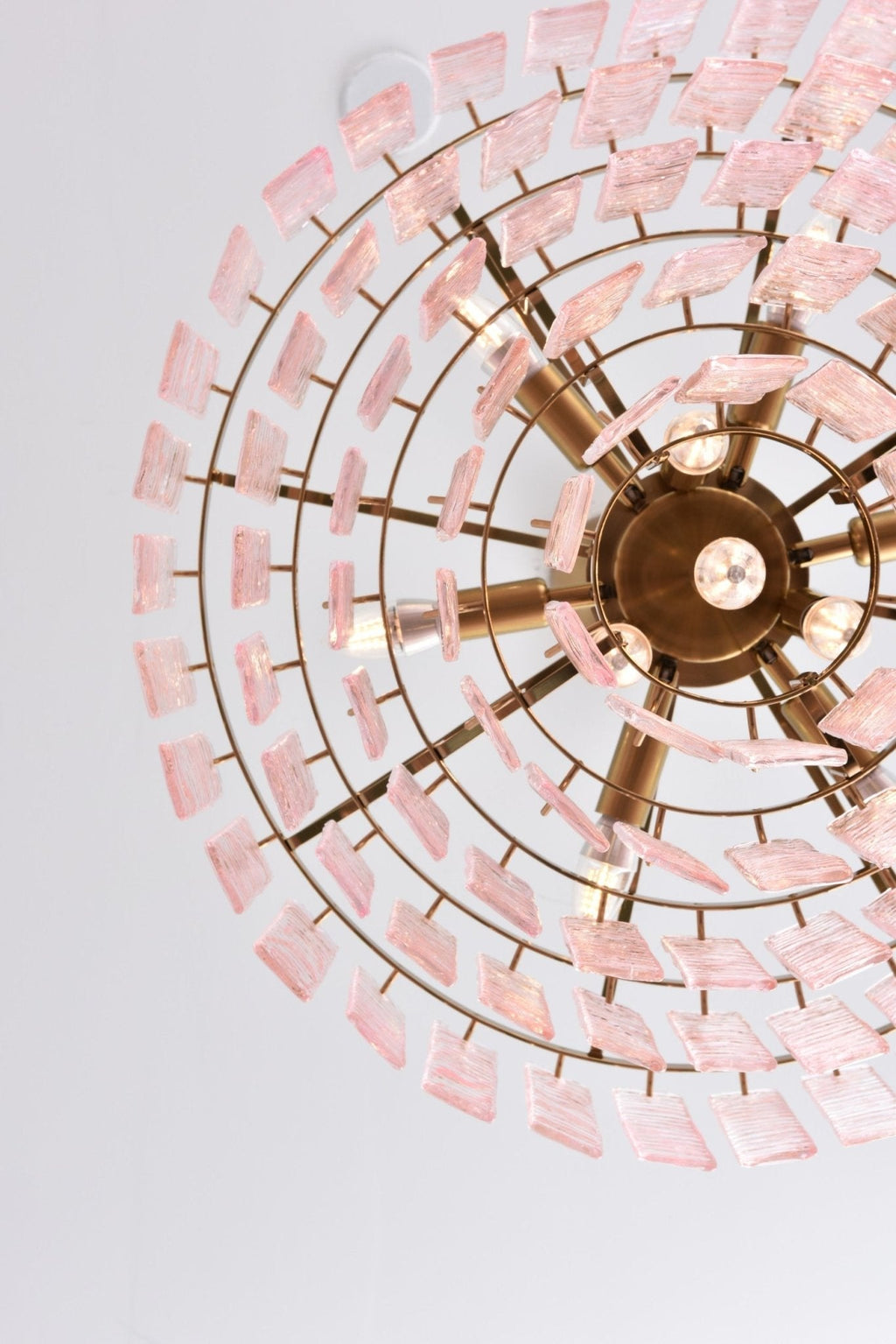 Opalora Pink Glass Chandelier