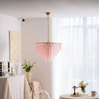 Opalora Pink Glass Chandelier