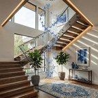Elyndra LED K9 Crystal Column Chandelier