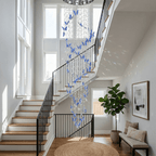 Elyndra LED K9 Crystal Column Chandelier