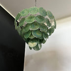 Green Glass Disc Chandelier