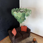 Green Glass Disc Chandelier