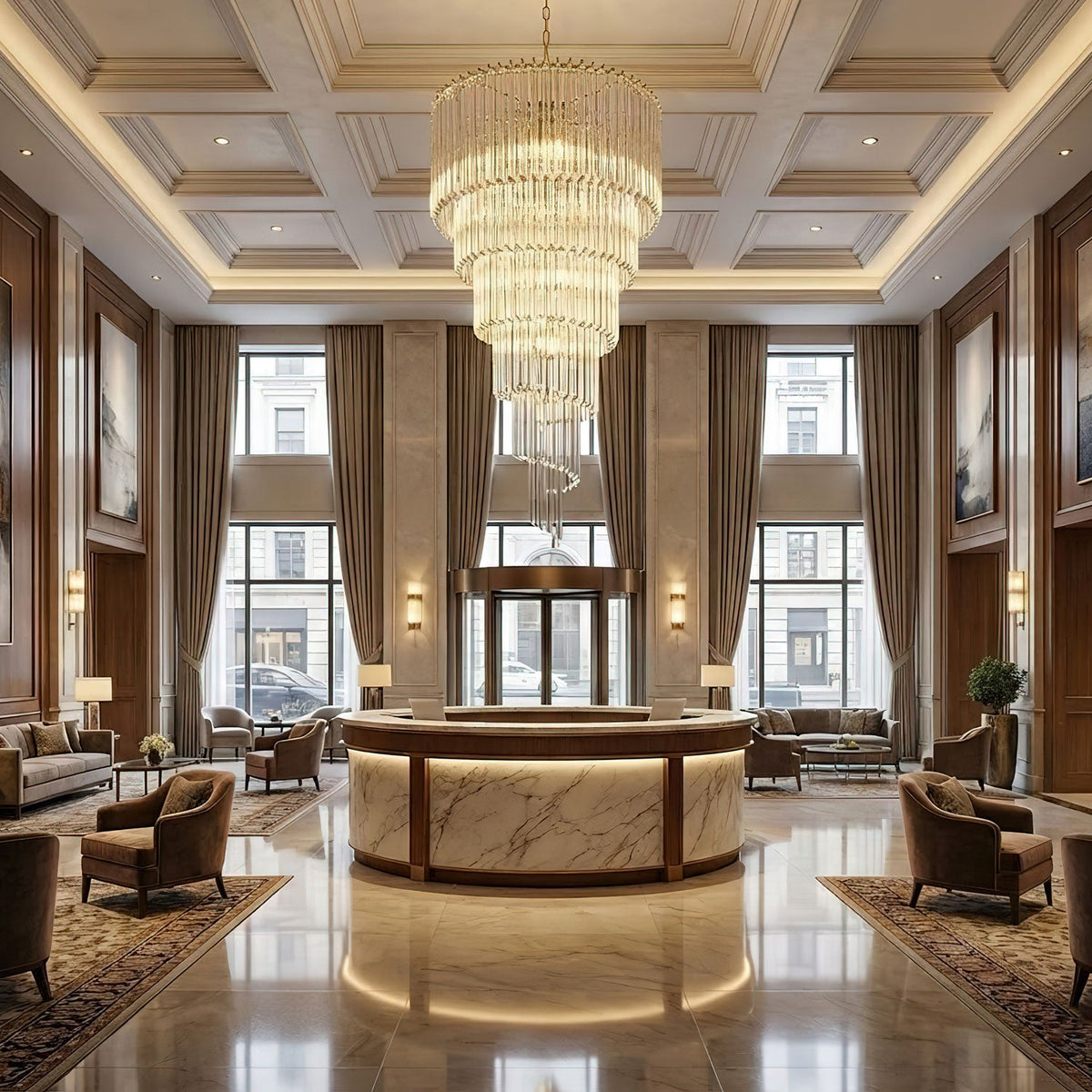 Cascada Spiral Clear Chandelier
