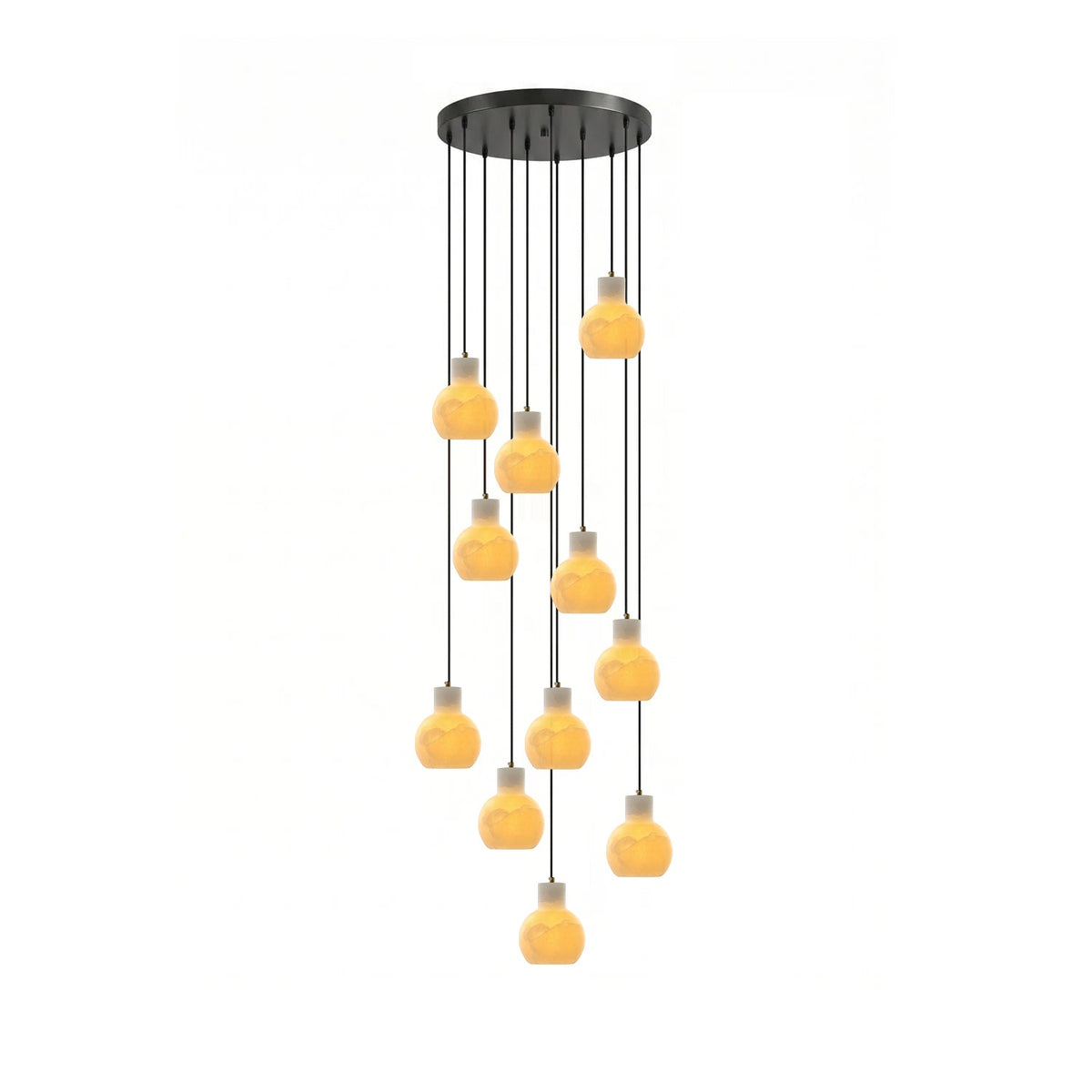Bell Jar Alabaster Cluster Chandelier