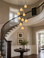 Bell Jar Alabaster Cluster Chandelier