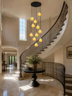 Bell Jar Alabaster Cluster Chandelier