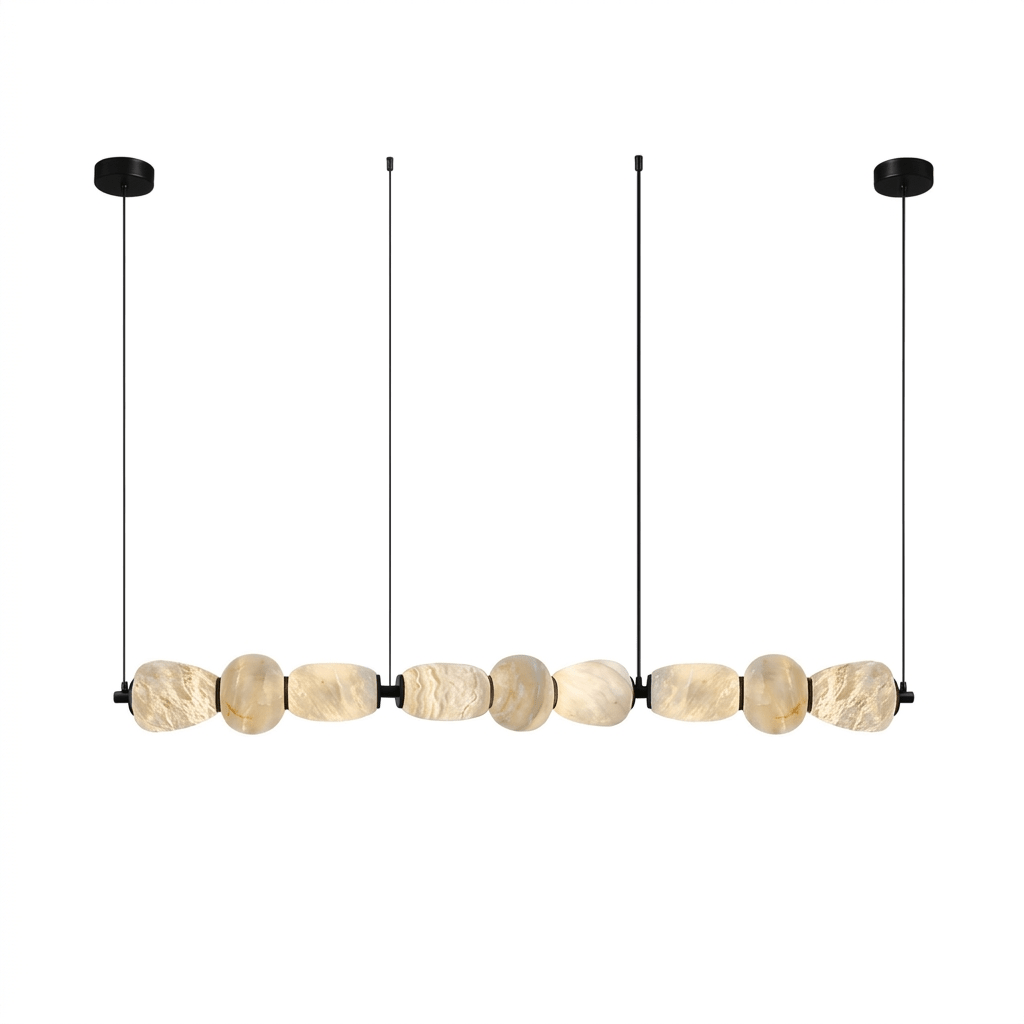 Alabaster Pebble Linear Chandelier