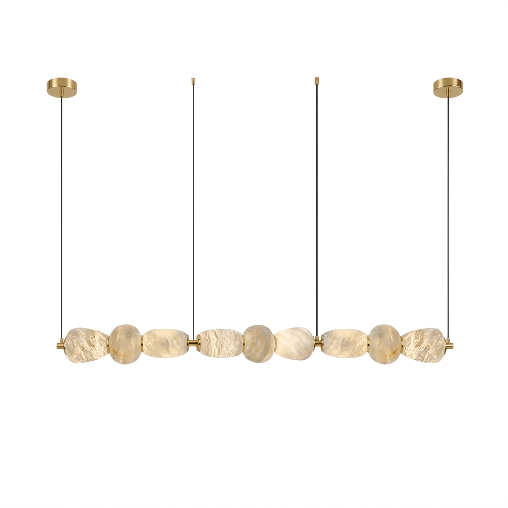 Alabaster Pebble Linear Chandelier