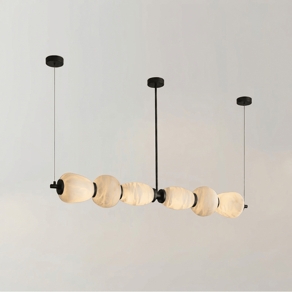 Alabaster Pebble Linear Chandelier