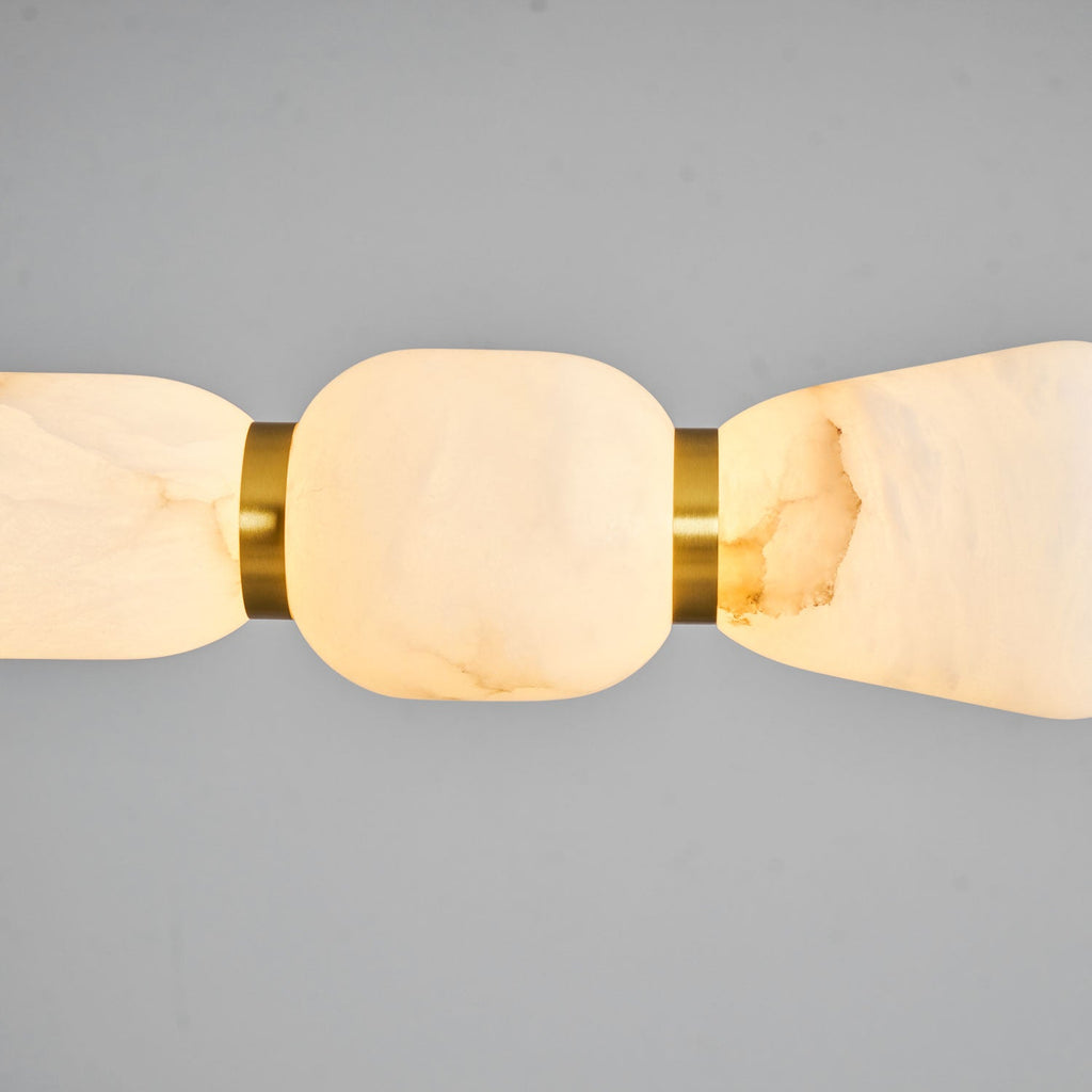 Alabaster Pebble Linear Chandelier