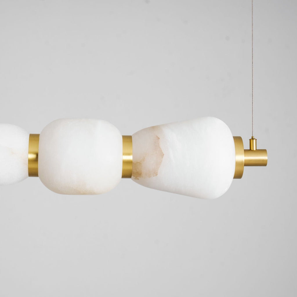 Alabaster Pebble Linear Chandelier