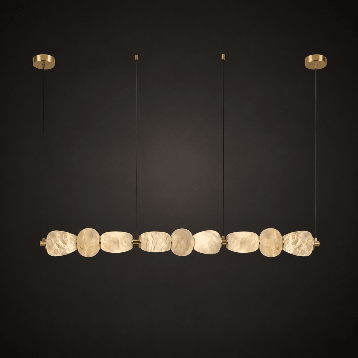 Alabaster Pebble Linear Chandelier